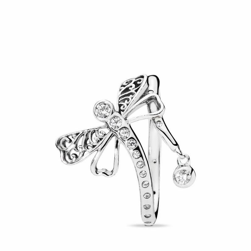 Pandora Dreamy Dragonfly Statement Ring Ireland - Sterling Silver/Cubic Zirconia - 438970IJL